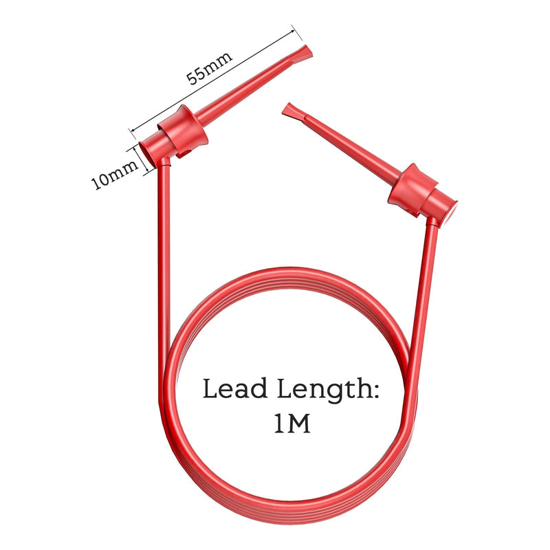 Goupchn Test Leads 10PCS Test Hook Clip to Hook Clip Testing Cables Wires Dual IC Hooks Clips for Electronic Testing 10 Colors-1m Test Hook to Test Hook