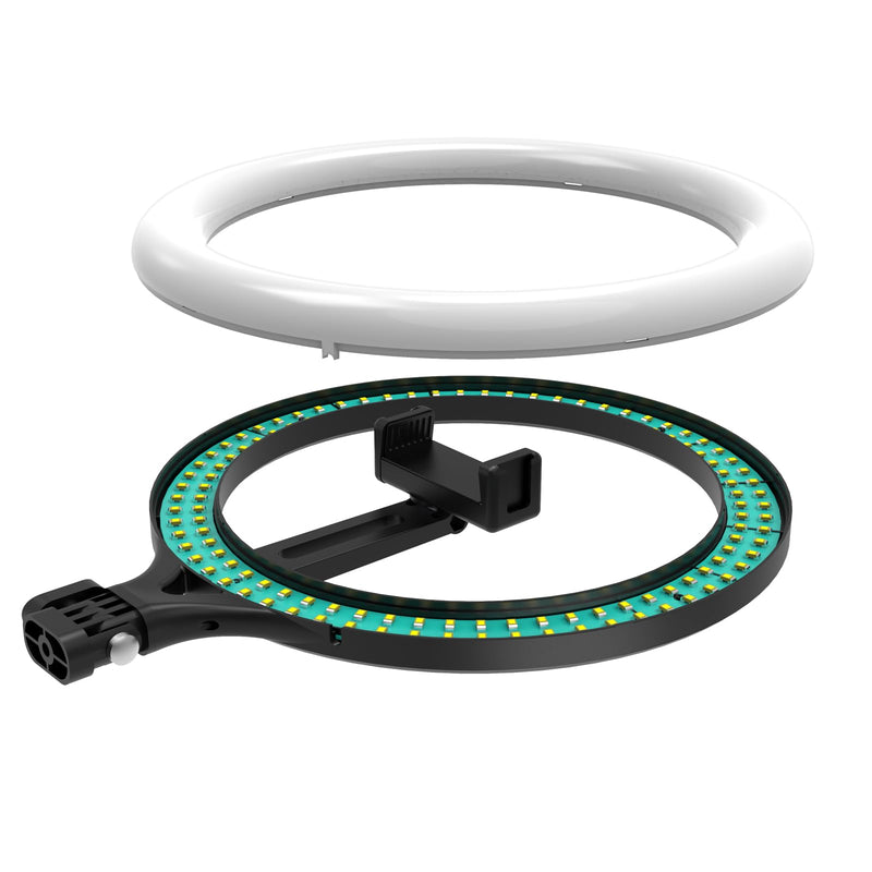 10" Ring Light Replacement Parts - Dimmable with 2 Universal Ball Heads, USB Port, 10W/5V/2A