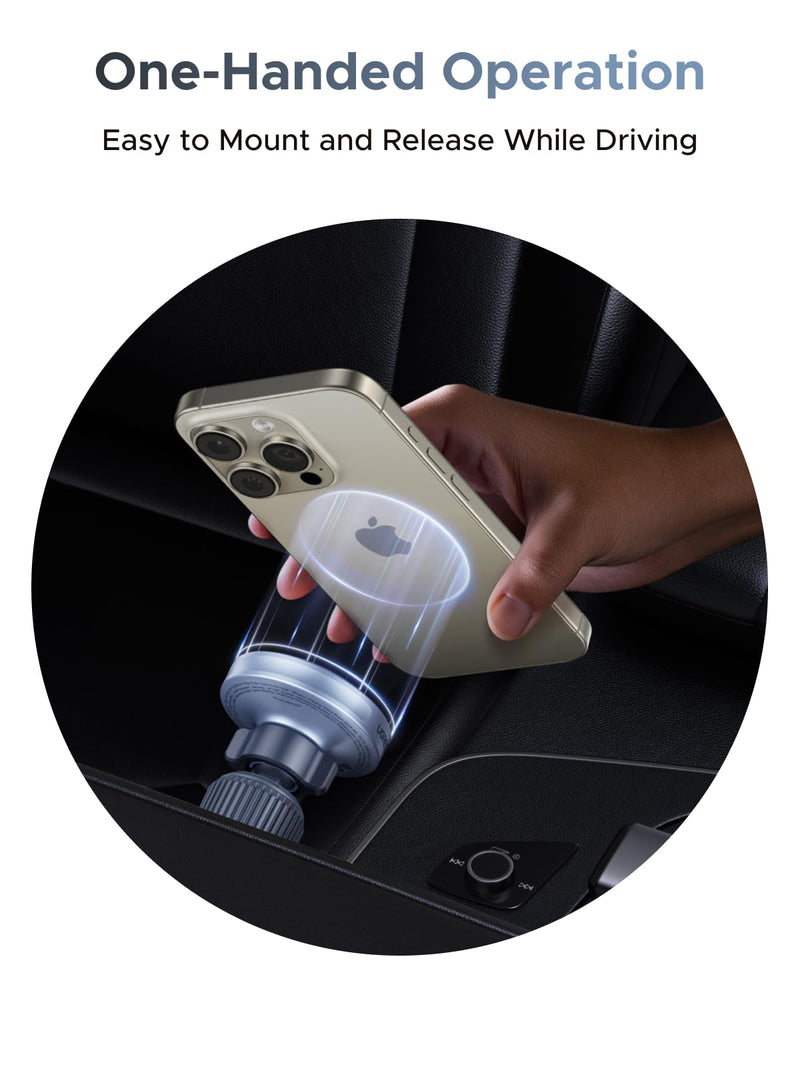 UGREEN 25W MagFlow Wireless Car Charger, MagSafe Qi2 Certified Fast Charging Cradle Mount for iPhone 17/16/15/14/13/12 Series, Air Vent Clip Secure Holder with USB-C Cable