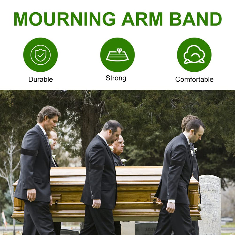 20pcs Mourning Arm Band, Elastic Adjustable Funeral Armband, Running Armband for Walking, Hiking and Biking(Black,20pcs) Black,20pcs