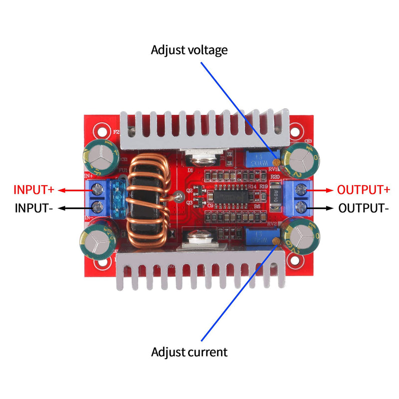 400W DC-DC Constant Current Boost Converter Boost Power Module 15A LED Driver 8.5-50V to 10-60V Boost Power Converter Power Supply Voltage Charger Boost Module