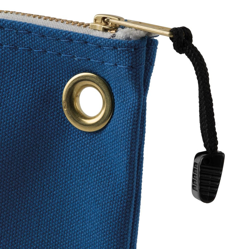 Klein Tools 5539LBLU Zipper Bag, Large 16-Inch Canvas Tool Pouch for Tool Storage with Brass Zipper, and Grommet for Hanging, Blue (Pack of 3) Large (Pack of 3)