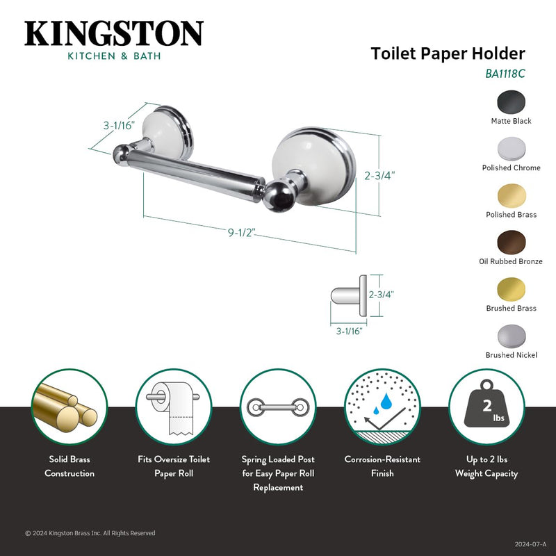 Kingston Brass BA1118BB Victorian Toilet Paper Holder, Brushed Brass 6.56 x 3.06 x 2.75