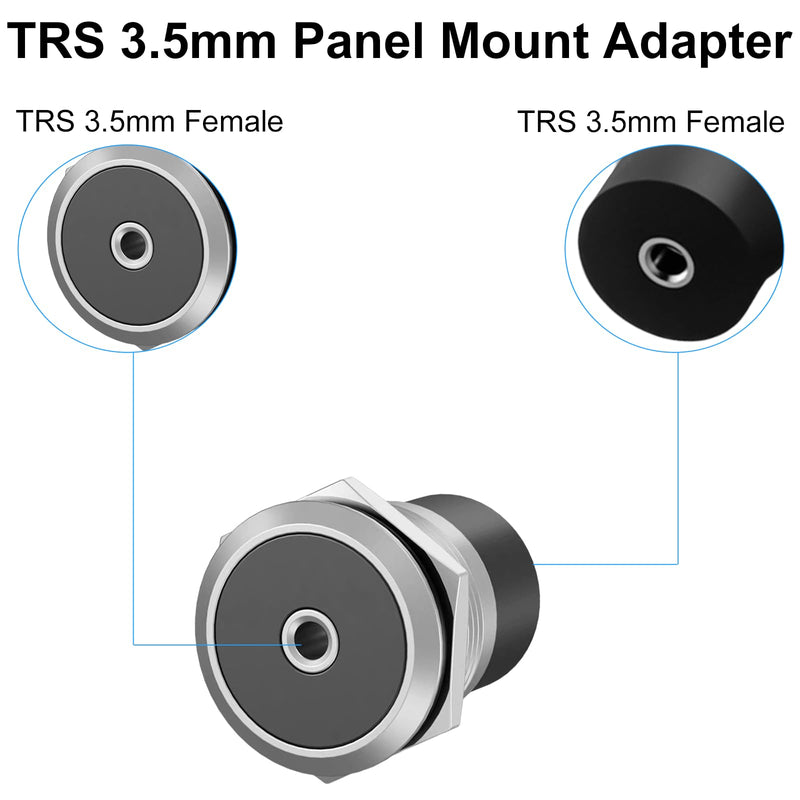 Poyiccot 3.5mm Stereo Jack Panel Mount Connector, TRS 3.5mm 1/8 inch Female Stereo Jack Panel Mount Connector Embedded Fixed Aux Audio Adapter for Headphone Smartphones Laptop, 1pcs 1 Pack