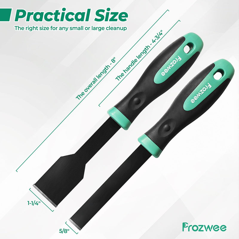 2PCS Carbide Scraper Set(1-1/4 inch & 5/8 inch),Super Gasket Scraper with Durable Tungsten Tip for Remove Gaskets, Carbon and More from Varied Surfaces 1x5/8" +1x1-1/4"