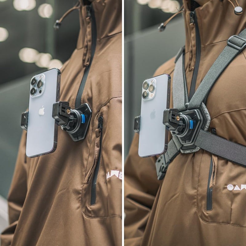 Mobile Phone Chest Strap Harness Mount，Adjustable Phone Chest Harness Holder for VLOG/POV | Balance Stability and Comfort Performance