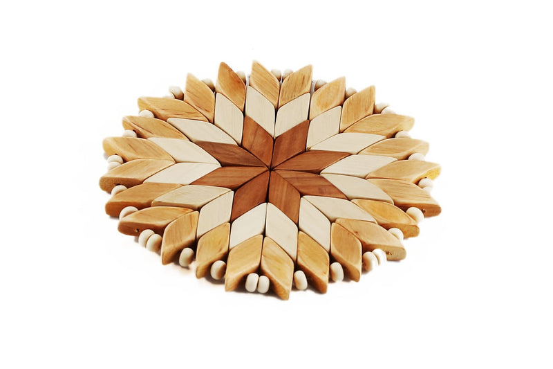 Set of 3 Small Handmade Wooden Trivets for Hot Dishes - Two 6" and one 7"- Coasters and Hot Pads - Great Kitchen Gift Idea - by SPL Woodcraft Ukraine
