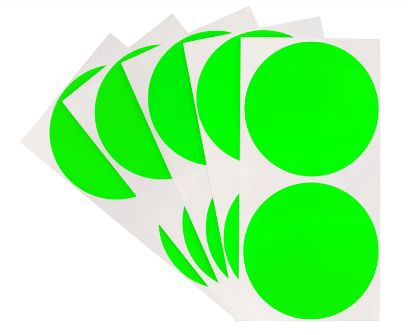 ChromaLabel 3 Inch Round Label Permanent Color Code Dot Stickers, High Visibility for Warehouse Inventory, 100 Labels per Pack, Fluorescent Green