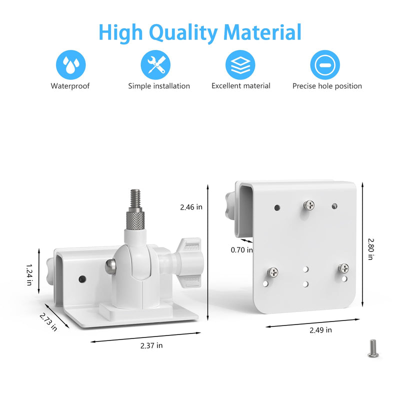 HOLACA Gutter Mount Kits Compatible with AOSU Solar Security Cameras Wireless Outdoor(SolarCam D1 SE) and Aosu Solar Panel(White)