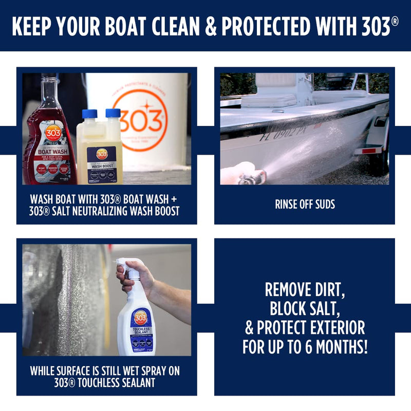 303 Products Salt Neutralizing Wash Boost – Add to Wash Mix for Salt Removal, Protects Against Rust and Corrosion, Breaks Down Salt, Safe for Use on Vehicles and Boats, 8oz (30592)