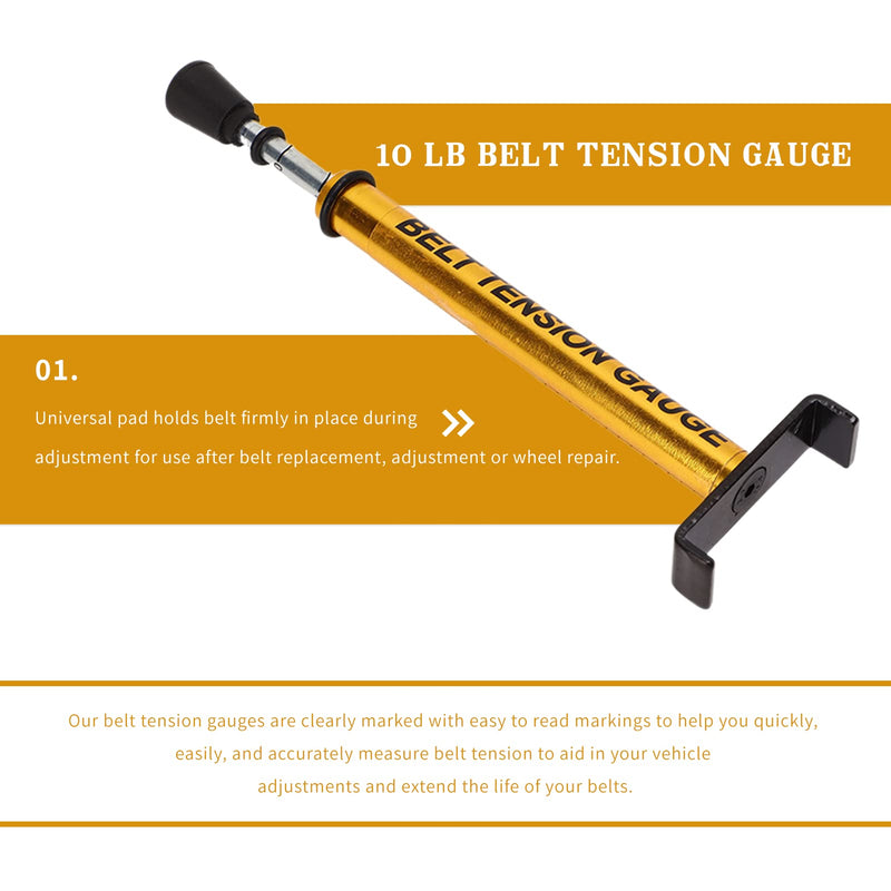 Belt Tension In Gauge, Belt Gauge Tool, Adjustable 10 Pounds, with L Shaped Pad, Motorcycle Belt Tension Tool