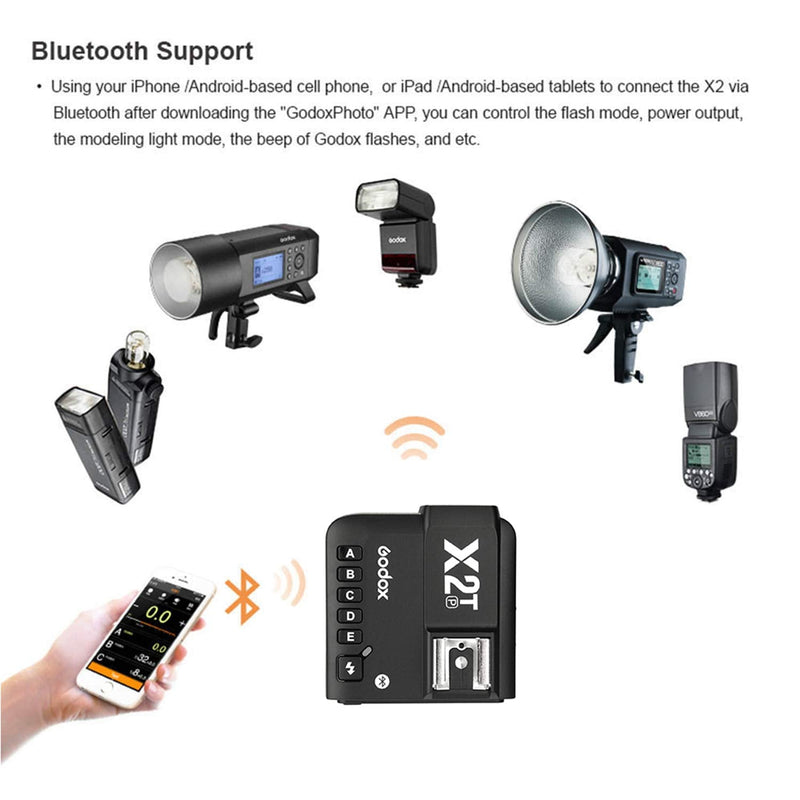 Godox X2T-P TTL Wireless Flash Trigger for Pentax, Support 1/8000s HSS Function, 5 Dedicated Group Button and 3 Function Button for Quick Setting