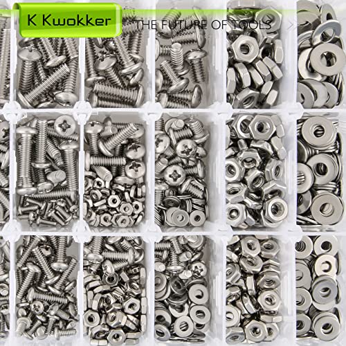 1115Pcs #2-56#4-40#6-32#8-32#10-24 Phillips Pan Head Bolts & Nuts A. #2-56#4-40#6-32#8-32#10-24