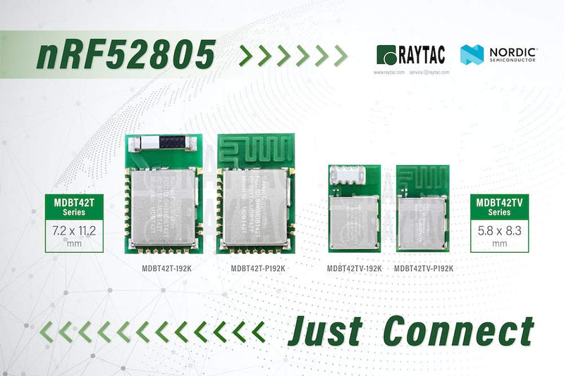 MDBT42T-AT UART/at Command/NUS/SPP Bluetooth Module Nordic nRF52805 Chip Antenna BT5.2 FCC IC CE Telec KC RCM SRRC