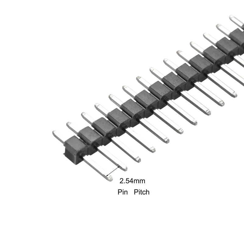 sourcing map 10 Pairs Male and Female Pin Header 40 Pin 2.54mm Straight Single Row Fragile Header Connector PCB Pin Header