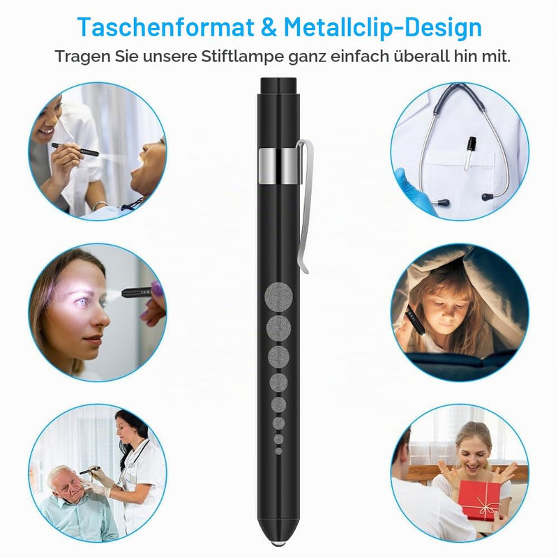Light Pupil Light, flintronic Diagnostic Light, Pupil Light, Medical Penlight, Reusable Diagnostic LED Pen Torch, Torch Light Pen with Pocket Clip for Doctors, Pack of 5 | Medical Penlight, Reusable Diagnostic LED Pen Torch, Torch Light Pen with Pocket...