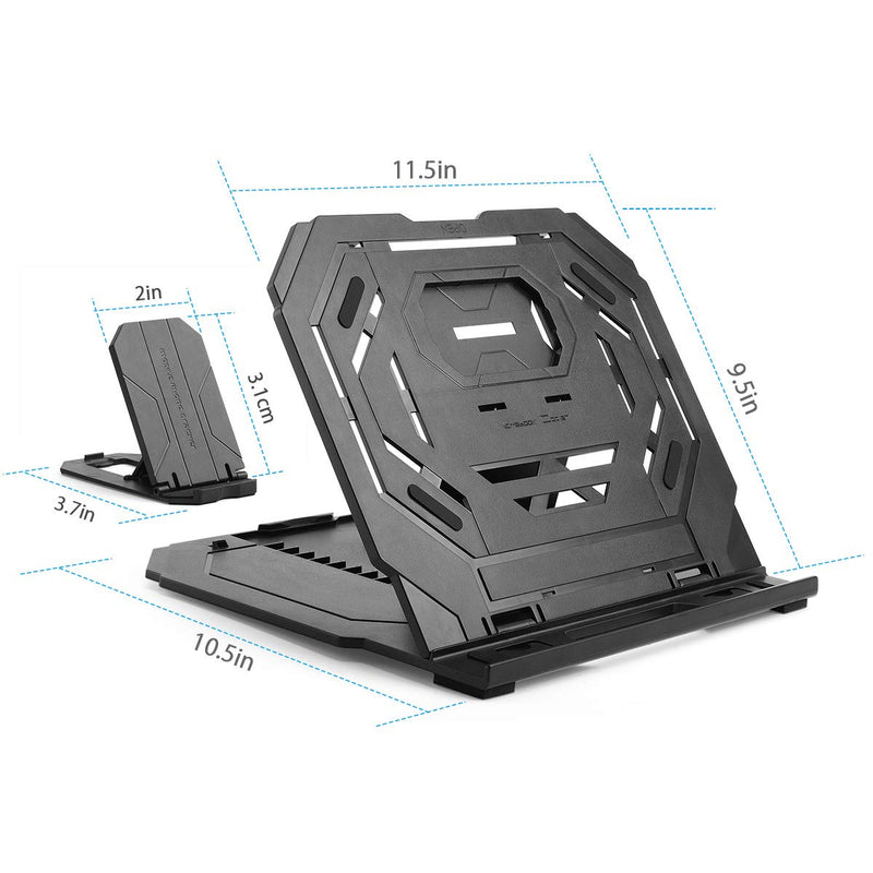 Drawing Tablet Stand, Laptop Stand for Tablet Display, 9 Levels Adjustable Angles with a Built-in Phone Holder, for 12-17 inch Drawing Tablet, Smartphones Grey