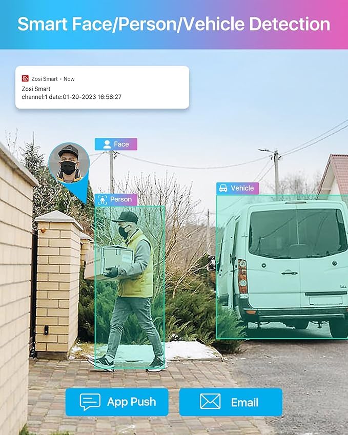 ZOSI 5MP PoE Add-on Camera, Face Person Vehicle Detection, 2 Way Audio, Starlight Night Vision, Sound&Light Siren, 3K Weatherproof Outdoor Indoor Home Bullet IP Cam, Only Compatible with ZOSI POE NVR POE-1Cam