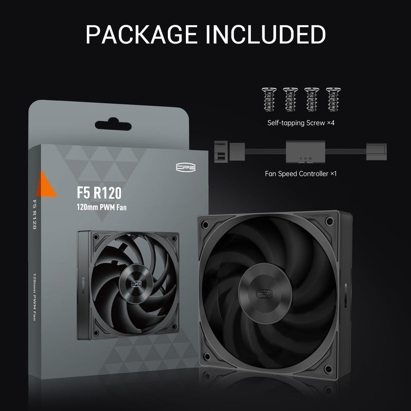 PCCOOLER 3in1 120mm Case Fan, 3 Packs F5 R120 2200RPM FDB Computer PC Fans PWM 4-Pin FDB Daisy Chain Case Fans, 86CFM 3.2mmH2O 3 Mode Computer Fan for CPU Liquid Cooler, Air Cooler Black 3 Pack