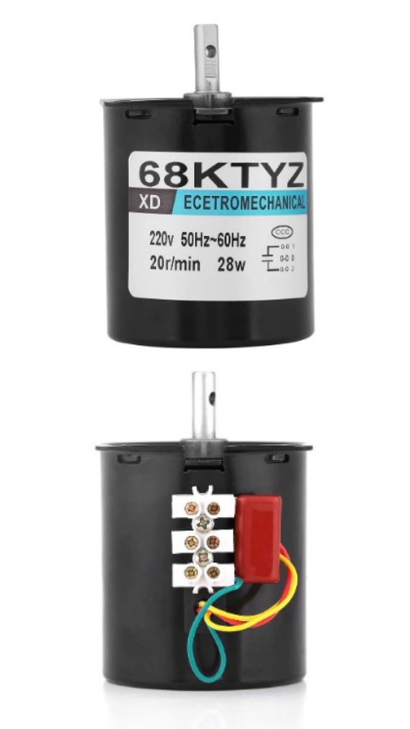 Nikou Synchronous Motor, 68KTYZ AC220V 28W Permanent Magnet Synchronous Gear Motor CW/CCW 20rpm (Size: 20r/min)