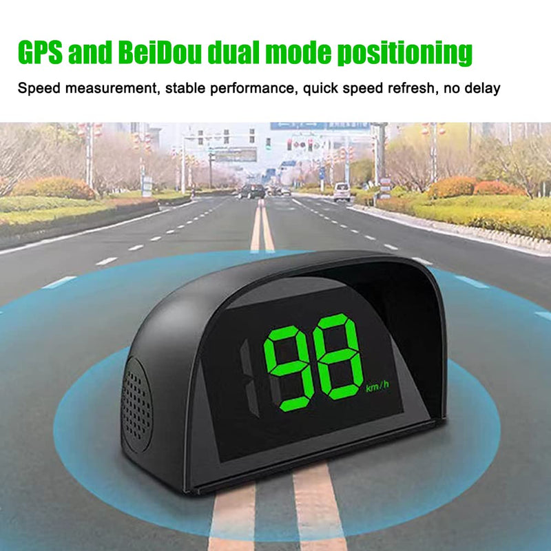 Shkalacar Car HUD Headup Display KM/H MPH GPS Digital Speedometer with LED Large Font Display + Car Charge Adapter for Car Truck SUV Motorcycle