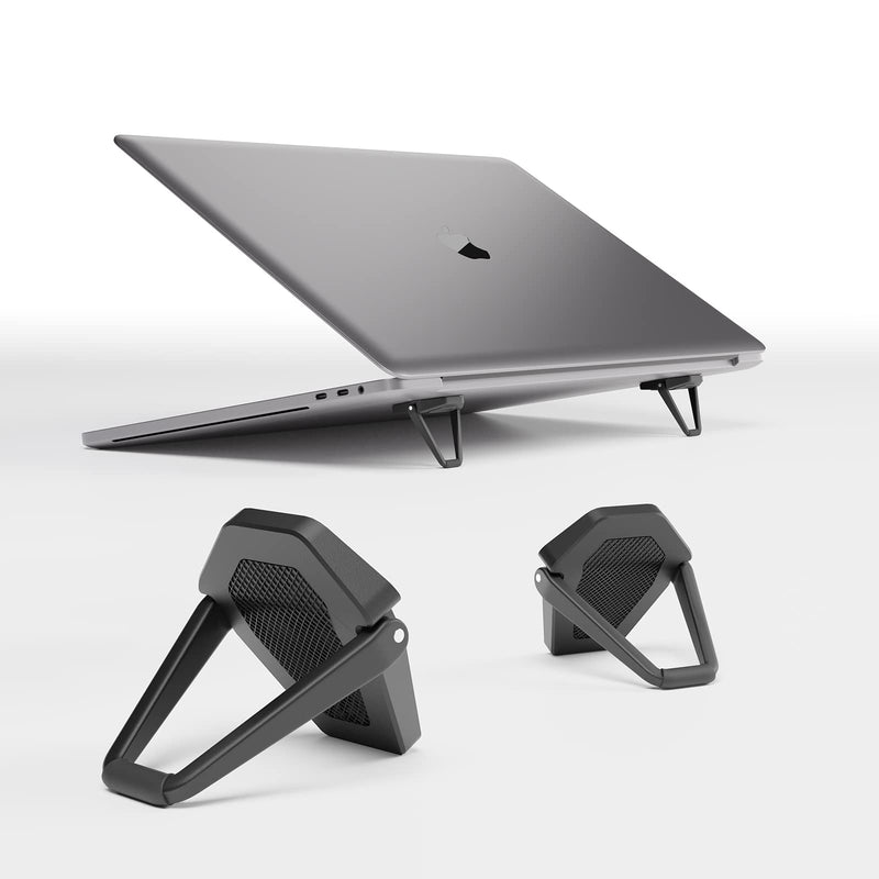 Laptop Stand for Desk, Portable Anti-Slip Keyboard Riser, Zinc Alloy Keyboard Stands, Computer Stand Compatible with MacBook Air/Pro, 10-15.6 Inches Laptops and Keyboards (Black) black