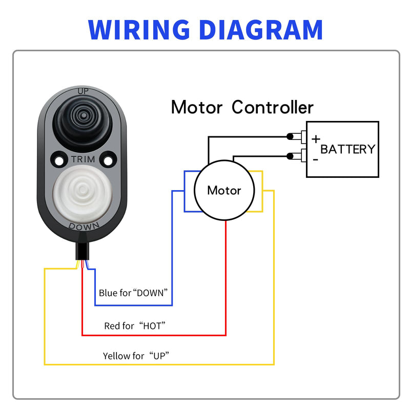 Trim Switch for Boat, Haoguo Tilt Trim Switch with IP67 Waterproof, Suitable for Fishing Boats Yachts Ships black and white