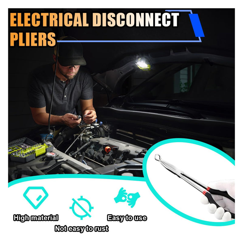 11 Inch Car Electrical Disconnect Pliers, Electrical Connector Disconnect Pliers Car Fuel Feed Pipe Plier, O-Shaped Car Soldering Aid Pliers Fuel Line Hose Clip Clamp Removal Tool