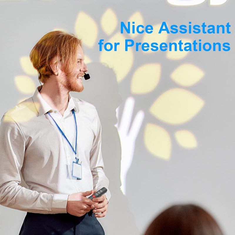 Wireless Presentation Clicker - Rechargeable Presenter Remote 2 in 1 USB C/A PowerPoint Clicker with Red Light Pointer Slide Advancer for Computer Laptop Mac Red-Chargeable