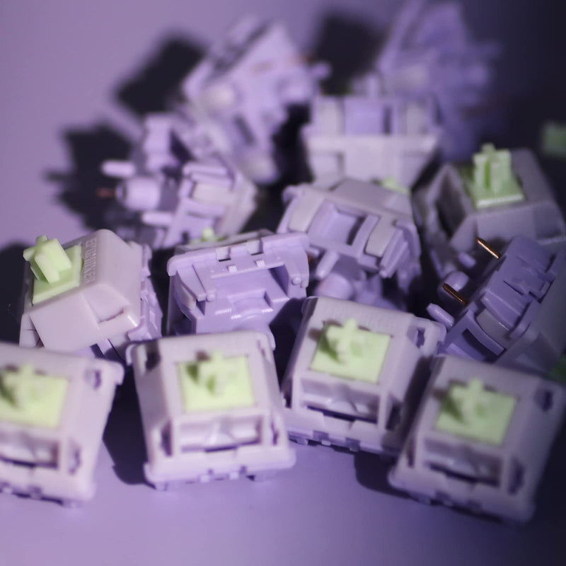 EPOMAKER Wisteria 39gf Linear Mechanical Keyboard Switches, 5-Pin Pre Lubed Creamy Switch, 30 PCS, with POM PTFE Stem, 20.4mm Spring, Compatible with MX Keycaps for Gaming Keyboard Wisteria Linear