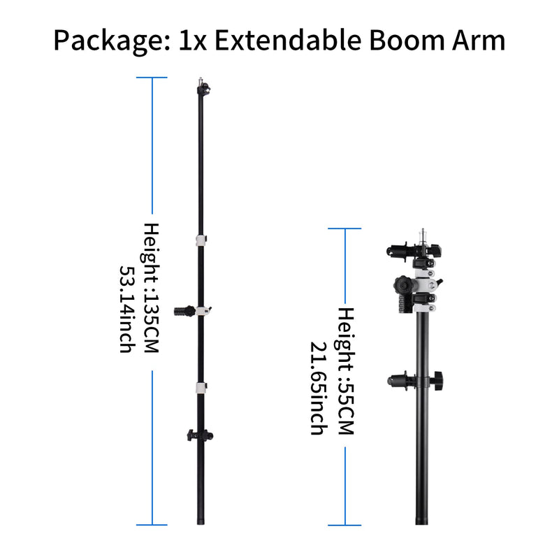 Selens Telescopic Reflector Holder Extendable Boom Arm 360 Degree Swivel with Adjustable Length for Photo Studio Product and Portrait Photography