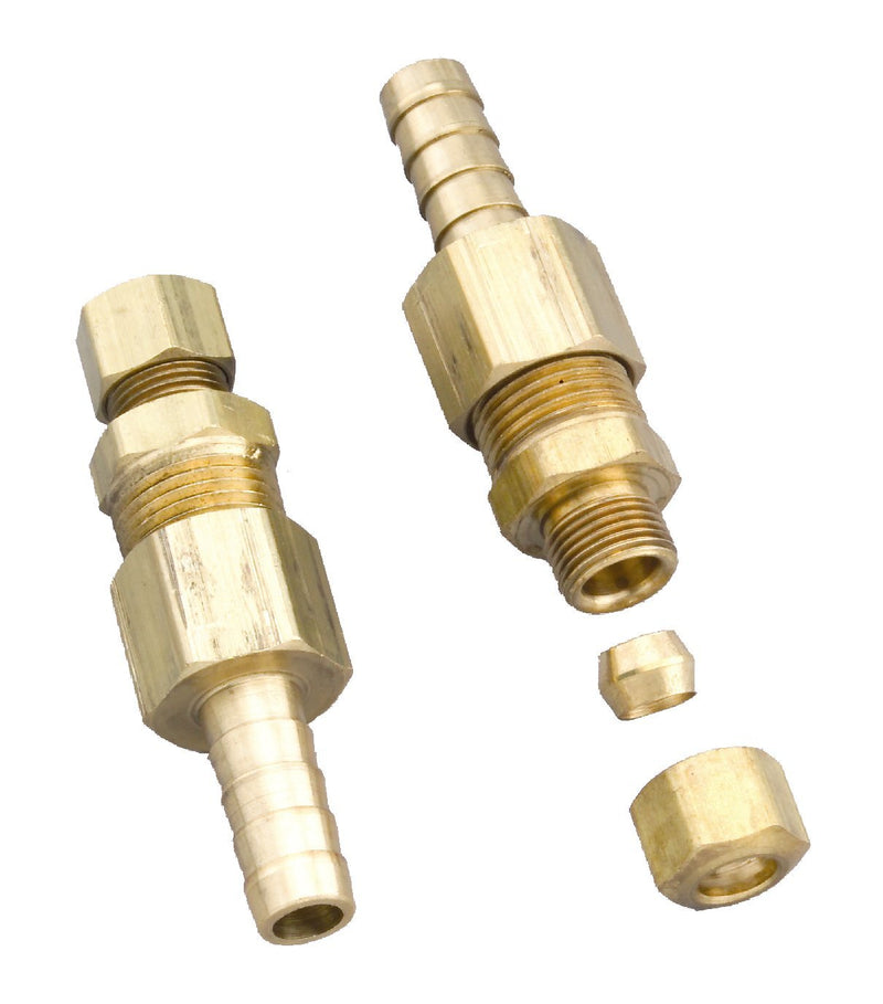 Derale 13031 5/16" Cooler line to 3/8" NPT Hose Barb Universal Transmission Line Fitting, Brass