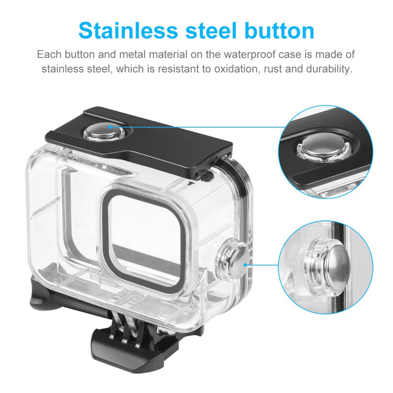60M/196FT Waterproof Case for GoPro Hero12 Black/Hero11 Black/Hero10 Black/Hero9 Black Camera Accessories,Underwater Deep Diving Protective Shell for Hero12/11/10/9 Black