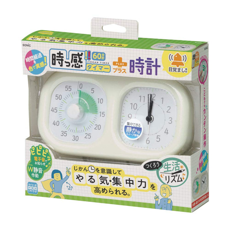 Sonic LV-3521-I Timer, Toki Sapo Watch Plus, Experience The Passage of Time, Ivory アイボリー