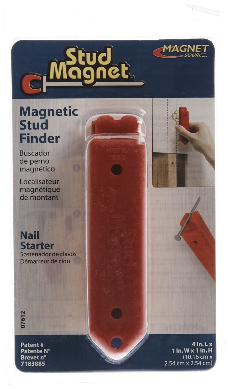 Master Magnetics Magnetic Stud Finder with Shield - Drywall Screw and Nail Detector Tool - Made with Strong Neodymium Magnets - 4.25" L - Red - 2-Pack 1 Count (Pack of 2)