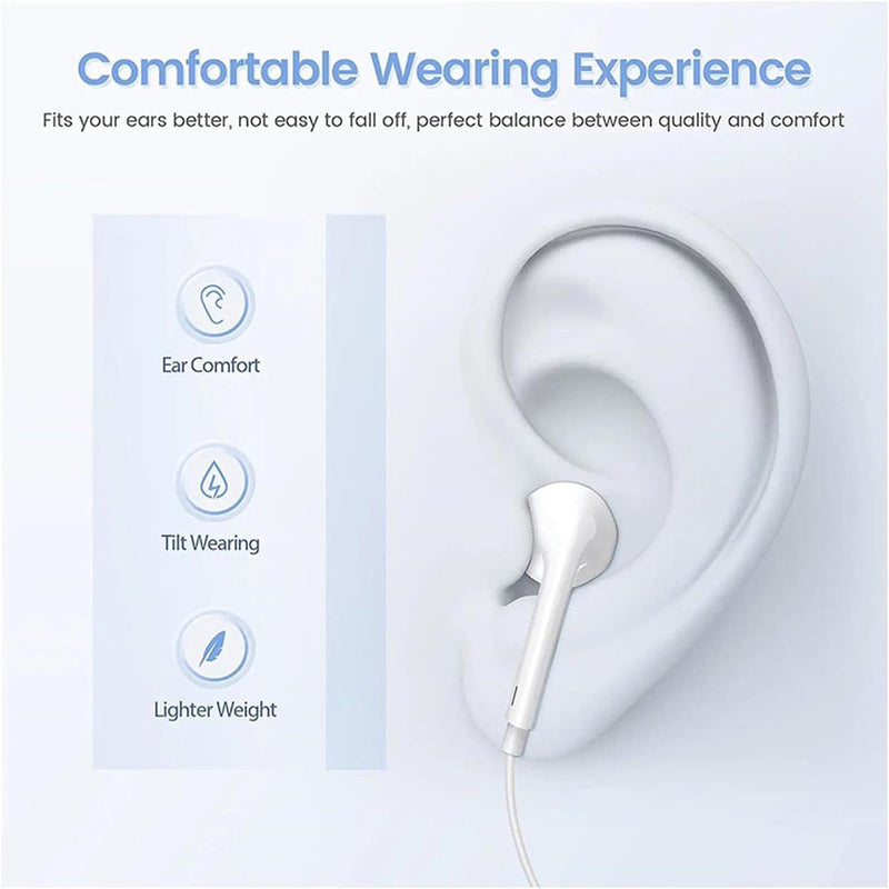 2 Packs USB C Headphones for iPhone 16/15 Pro Max Plus Type C Earbuds Wired Earphones with Mic & Remote Control Noise Cancelling for iPhone 16/15 pro, iPad Pro, Galaxy S23/S22/S21/S20/Ultra Note 10/20
