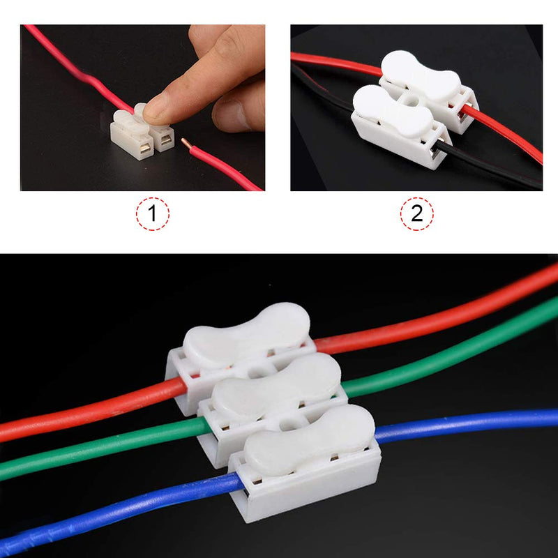 YIXISI 100 pieces Chnelle cable for connecting, 2 pins cable connector, CH2 spring connector (CH2*70, CH3*20) Ch2-80 + Ch3-20