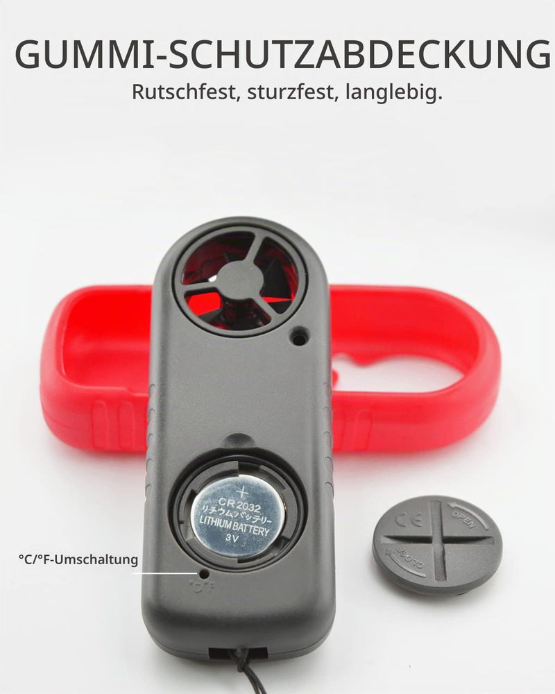 Wintact Anemometer Handheld Wind Speed Meter Digital Air Temperature Anemometer HVAC Velometer Wind Speed Meter Thermometer