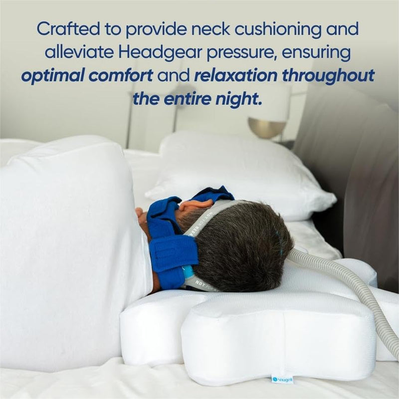 CPAP neck pad, CPAP mask headgear cover, premium sleep apnea mask neck pad - universal size for restful sleep - includes high-quality strap covers, face pads (blue)