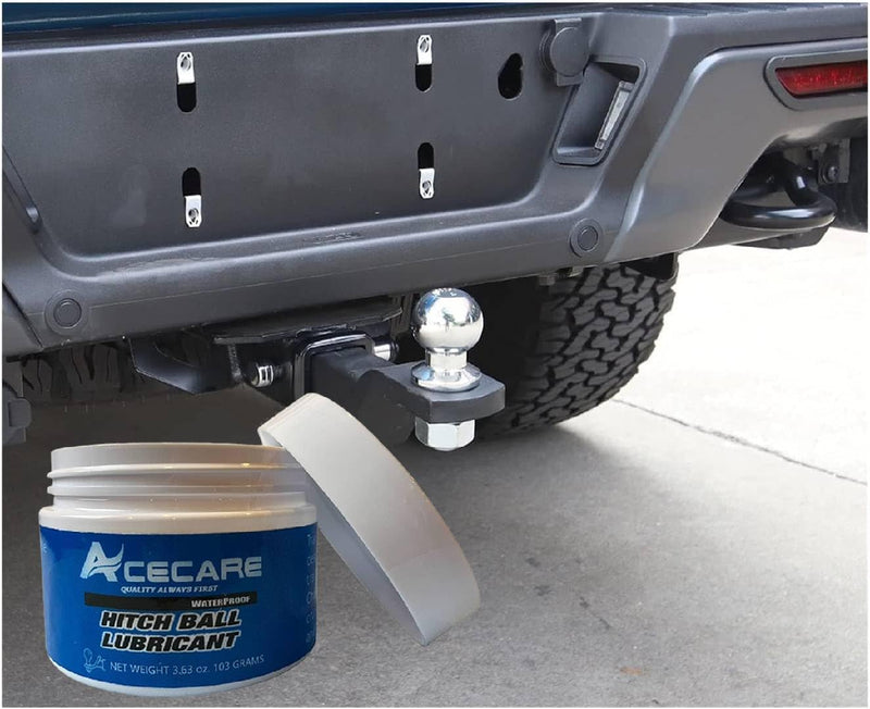 ACECARE 3.63oz Trailer Hitch Ball Lubricant with 2 PCS of Trailer Hitch Ball Cover - Reduces Friction & Wear on Hitch Balls, King Pins, Hitch Locks | Essential Camper & Travel Trailer Accessory