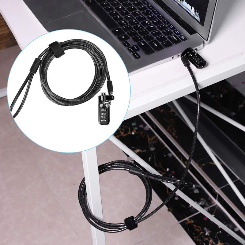 Dioche Laptop Combination Lock Security Cable, Theft Deterrent Keyless Lock with 4 Digit Password Protections for Laptop, Tablets - 1.8m Length