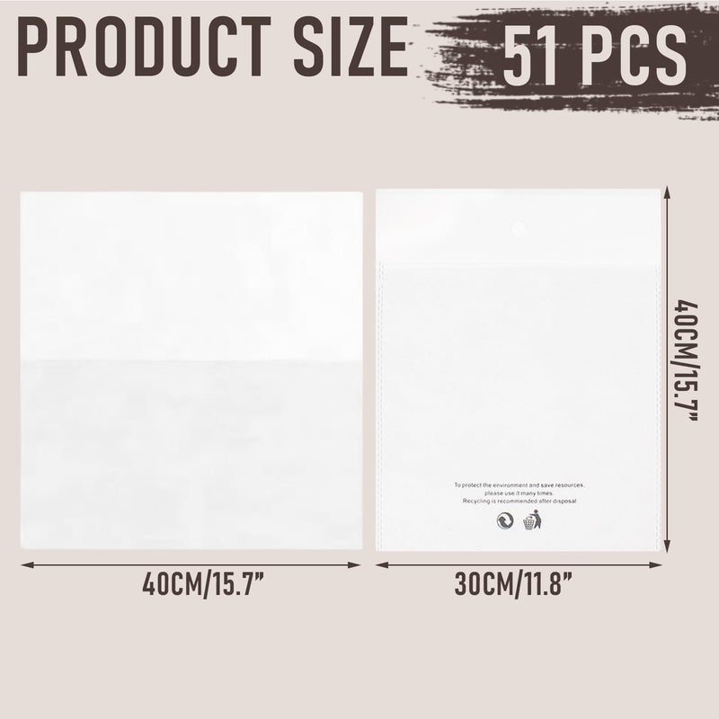 Pack of 50 Disposable Non-Woven Fabric, Breathable Makeup Protective Covers, Soft Face Cover for Clothing Protection, Dressing Room, Bridal Fashion and Cosmetic Salon