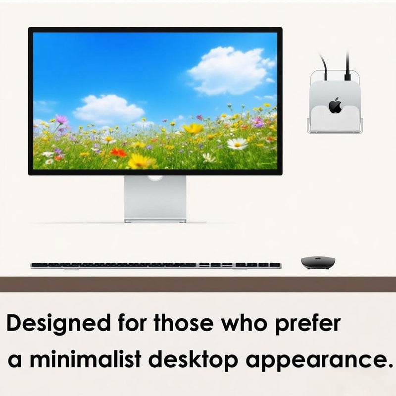 Acrylic Wall Mount for Mac mini M4/M4 Pro,Wall Holder Desktop Accessory (Transparent White) Transparent White