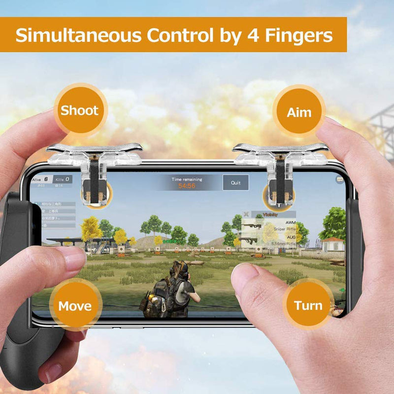 Mobile Game Controller Handle for Smartphone Gaming Trigger for PUBG/Rules of Survival Smartphone Game Controller Joystick for Android Smartphone Joypad (R8 Handle)