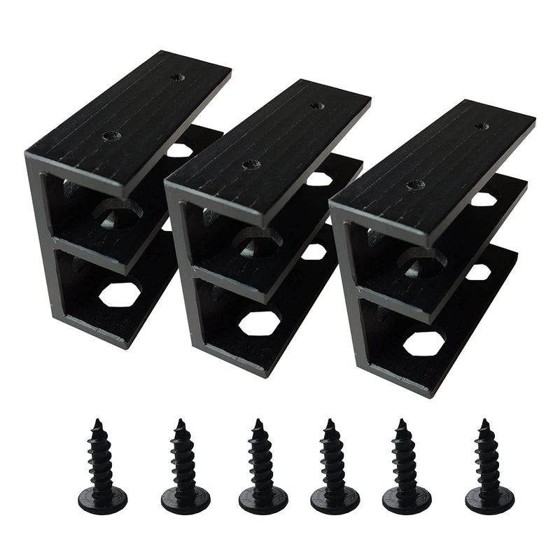 PIAOLGYI Under Desk Double Decker Laptop Holder Mount with Screw, Under Desk Laptop Mount Bracket, Add On Under Table Keyboard Storage (3 Pcs)