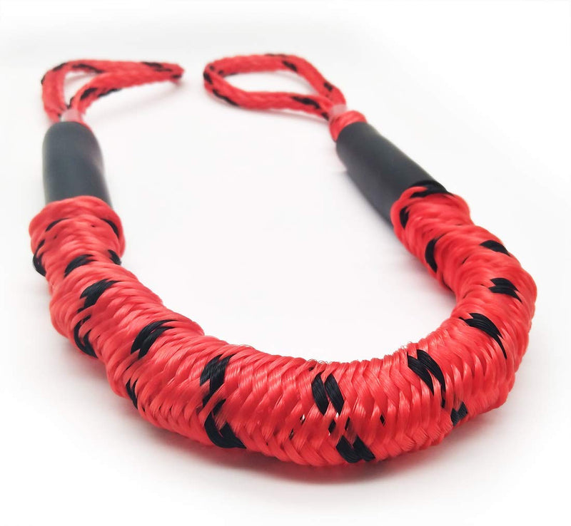 Boat Bungee Dock Lines Mooring Rope Boats Accessories, Quick Docking Lines for Boat Non Jerking 3.5 ft 2 Pack Red& Black Spot