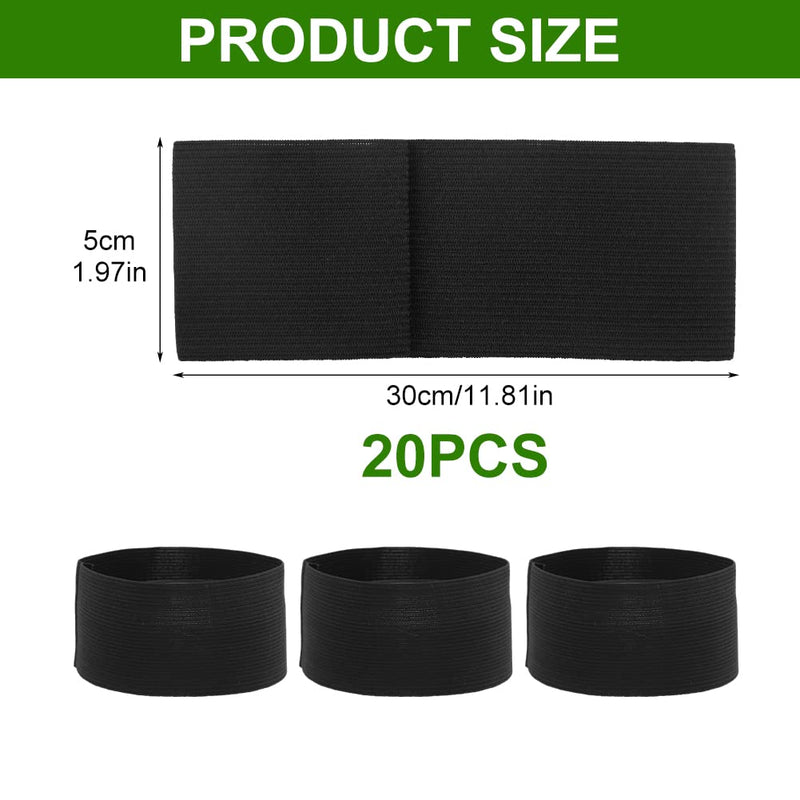 20pcs Mourning Arm Band, Elastic Adjustable Funeral Armband, Running Armband for Walking, Hiking and Biking(Black,20pcs) Black,20pcs