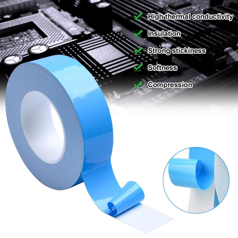 QEEROYO Thermal conductive adhesive tape, thermally conductive double-sided adhesive tape, thermal conductive adhesive tape, thermal adhesive tape, self-adhesive thermal conductive tape, 25m x 20mm