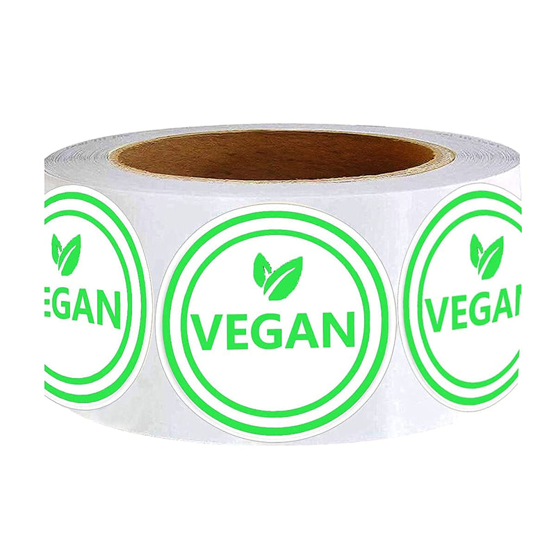 [Australia - AusPower] - Vegan Food Rotation Labels,1.5 Inch Round Circle Dot Vegan Stickers(500 pcs per roll) 