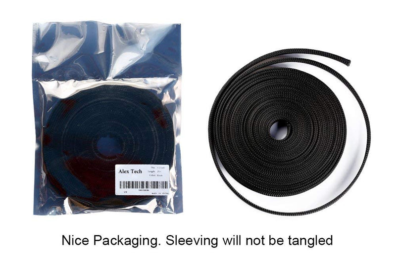 25ft - 1 inch PET Expandable Braided Sleeving – Black – Alex Tech Braided Cable Sleeve 1"-25ft